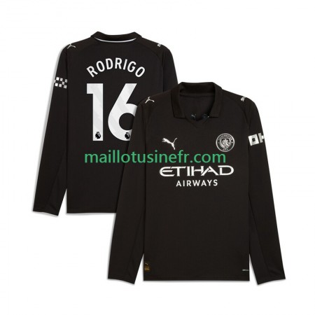 Maillot de Foot Manchester City Rodrigo Hernandez 16 Extérieur 2025-26 Manches Longues Maillot de Foot Manchester City Rodrigo Hernandez 16 Extérieur 2025-26 Manches Longues